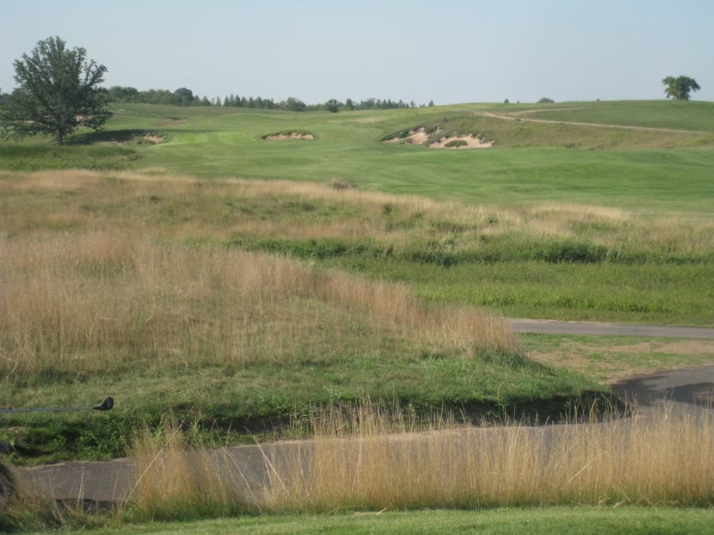 Erin Hills championship fairways, bunkers, and prairie fescue in Wisconsin